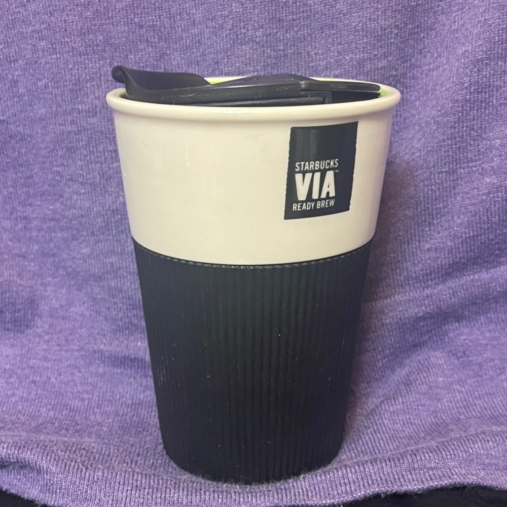 Starbucks VIA Black and White Travel Mug from 2011